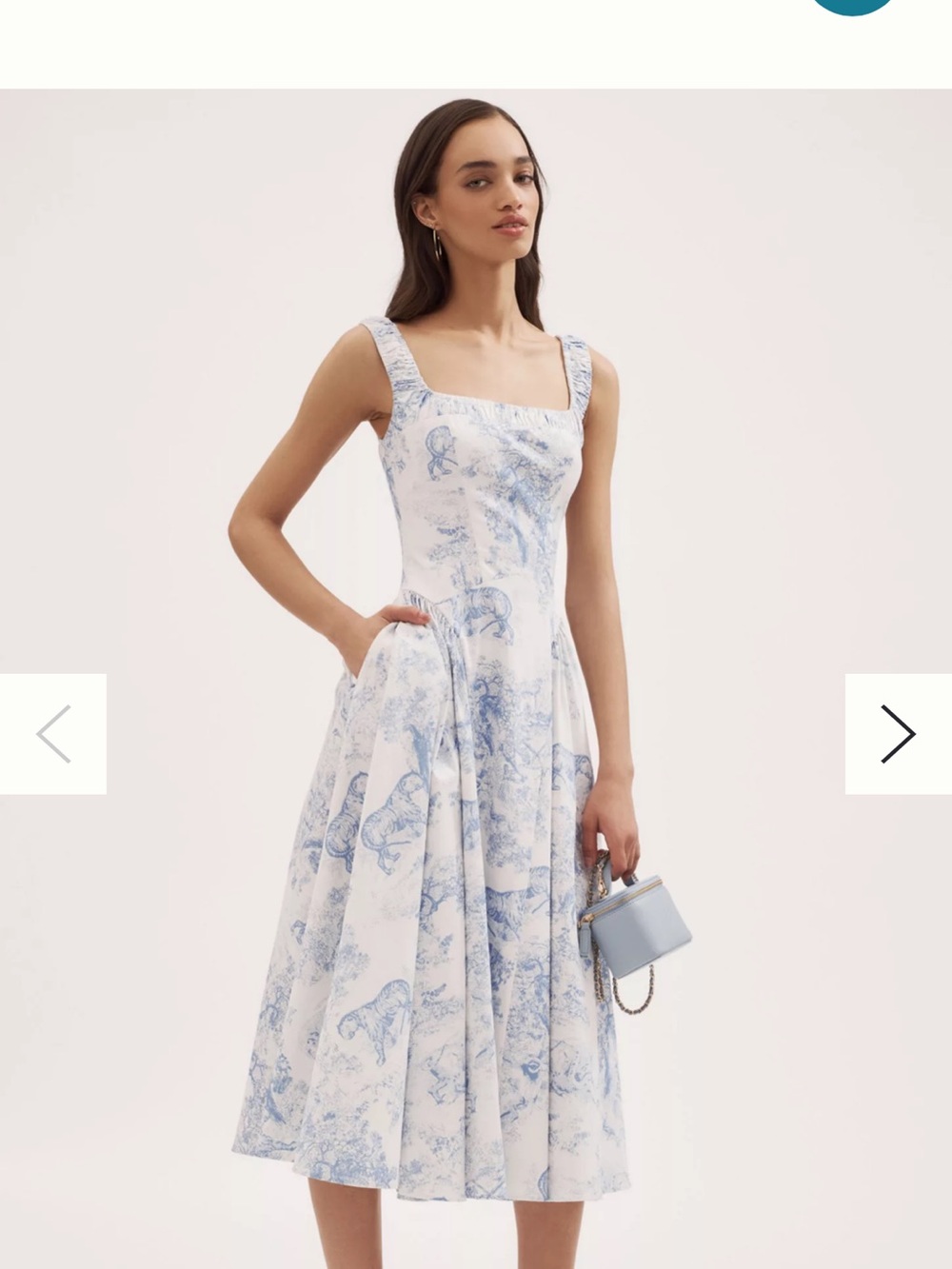 MARE MARE CHINOISERIE SLEEVELESS FIT & FLARE MIDI DRESS